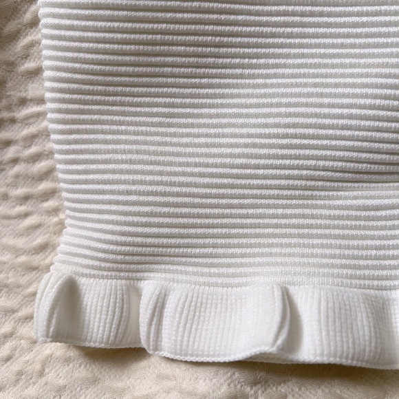 🤍 NWT ZARA White Cropped Ribbed Tank Ruffle Crop Top Large 0/3859/027/250/04 - Picture 6 of 6